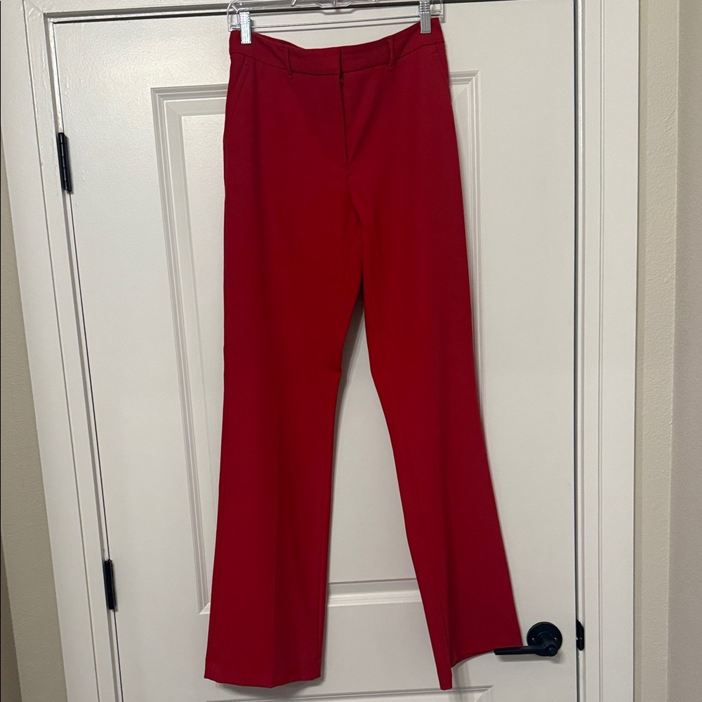 White House Black Market Vibrant Red Flare Pants